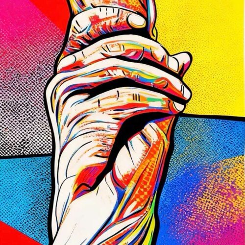 Peinture de Patricia Niveaux Les empruntes du coeur POP